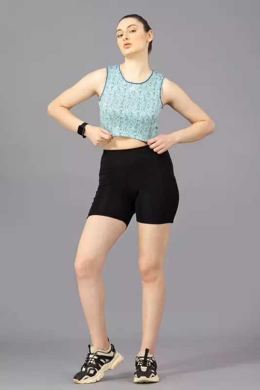 Drizone Printed Polyester Crop Top for Women Drizone Printed Polyester Crop Top for Women