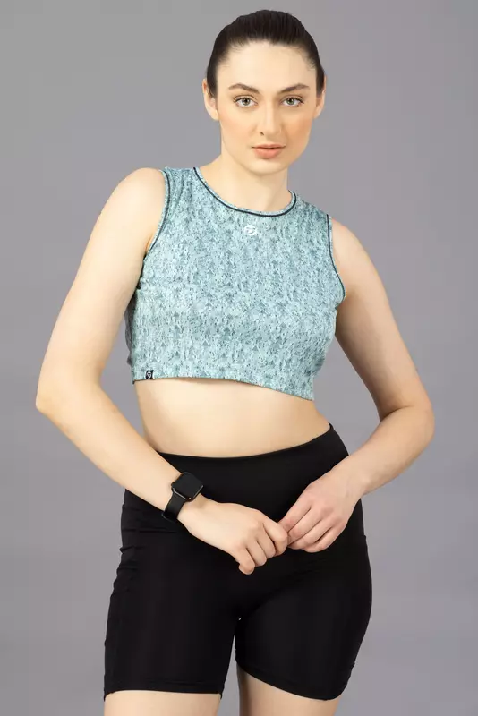 Drizone Printed Polyester Crop Top for Women