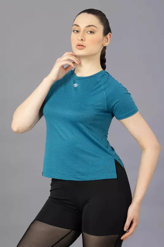 Drizone Women's Melange Lining 4-Way Lycra Raglan Half Sleeve T-Shirt Drizone Women's Melange Lining 4-Way Lycra Raglan Half Sleeve T-Shirt