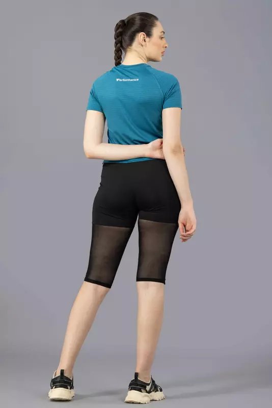 Drizone Women's Melange Lining 4-Way Lycra Raglan Half Sleeve T-Shirt Drizone Women's Melange Lining 4-Way Lycra Raglan Half Sleeve T-Shirt
