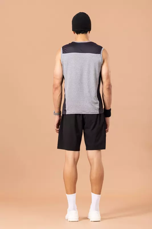 Fithues Melange Lining 4 way Gym Sando For Men