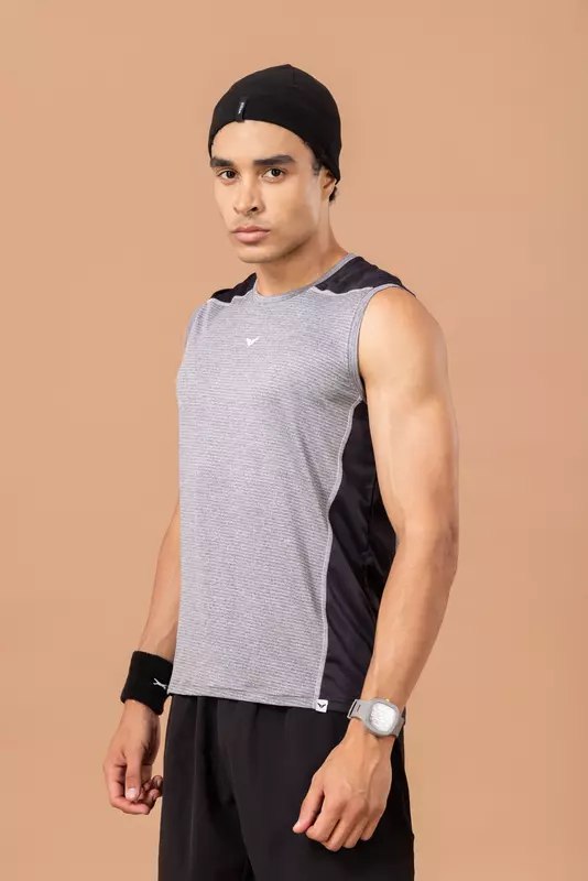 Fithues Melange Lining 4 way Gym Sando For Men