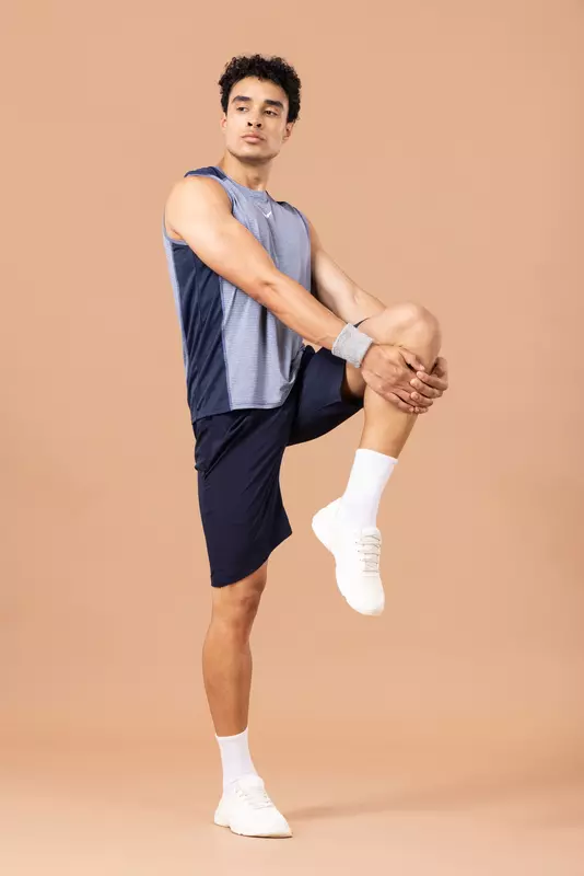 Fithues Melange Lining 4 way Gym Sando For Men
