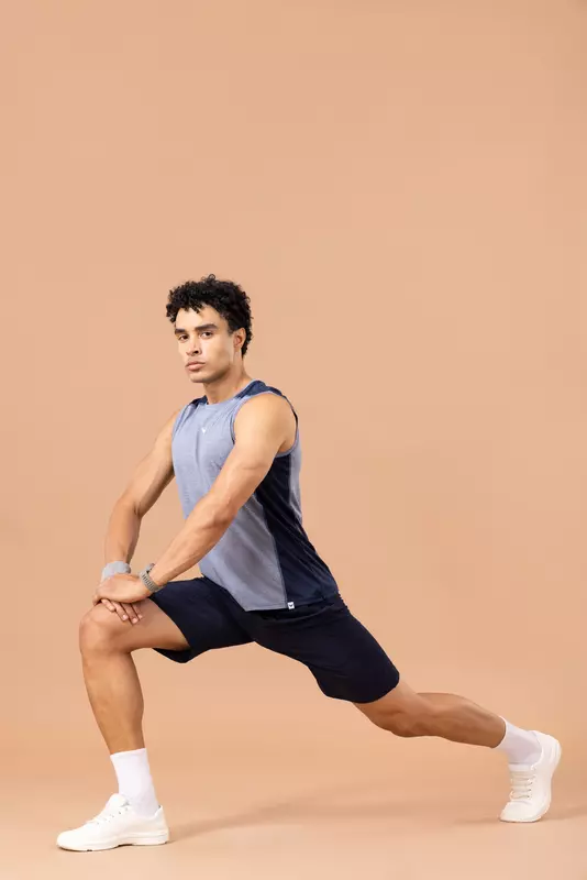 Fithues Melange Lining 4 way Gym Sando For Men