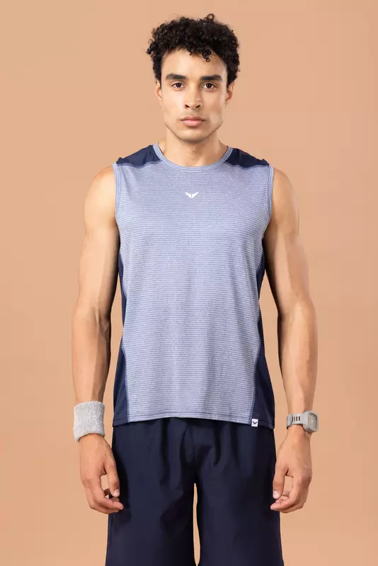 Fithues Melange Lining 4 way Gym Sando For Men