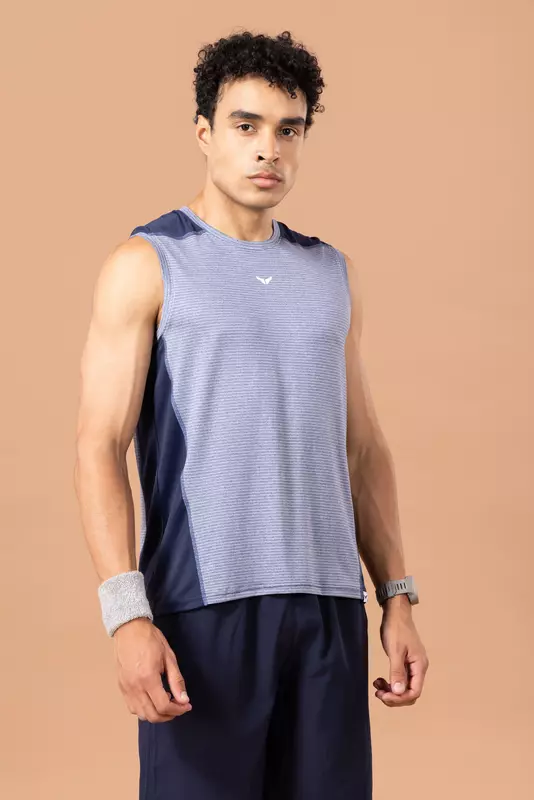 Fithues Melange Lining 4 way Gym Sando For Men