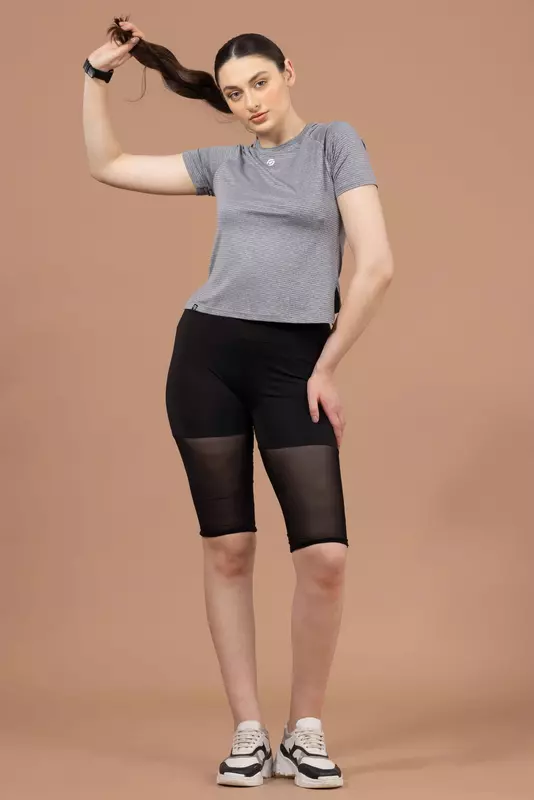 Drizone Women's Melange Lining 4-Way Lycra Raglan Half Sleeve T-Shirt Drizone Women's Melange Lining 4-Way Lycra Raglan Half Sleeve T-Shirt