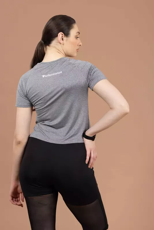 Drizone Women's Melange Lining 4-Way Lycra Raglan Half Sleeve T-Shirt Drizone Women's Melange Lining 4-Way Lycra Raglan Half Sleeve T-Shirt