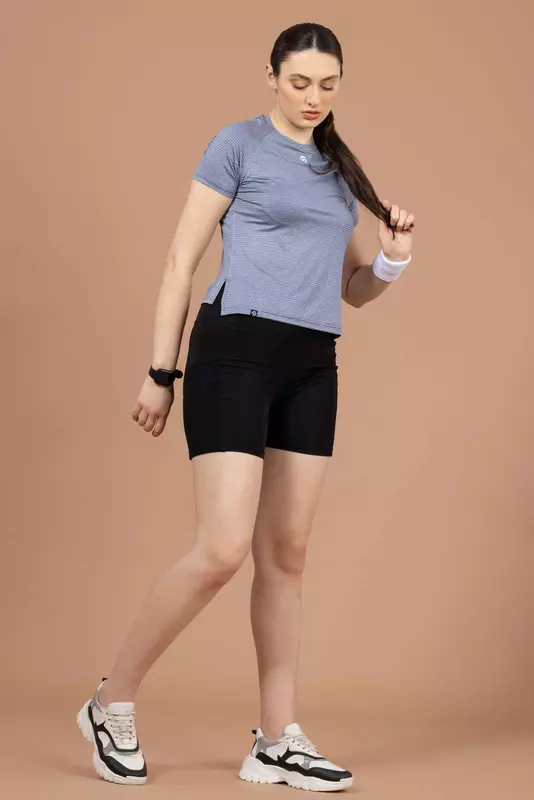 Drizone Women's Melange Lining 4-Way Lycra Raglan Half Sleeve T-Shirt Drizone Women's Melange Lining 4-Way Lycra Raglan Half Sleeve T-Shirt