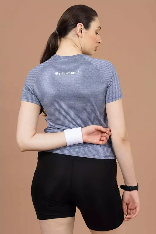 Drizone Women's Melange Lining 4-Way Lycra Raglan Half Sleeve T-Shirt Drizone Women's Melange Lining 4-Way Lycra Raglan Half Sleeve T-Shirt