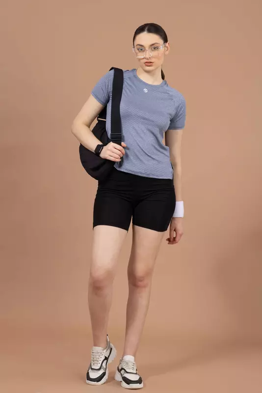 Drizone Women's Melange Lining 4-Way Lycra Raglan Half Sleeve T-Shirt Drizone Women's Melange Lining 4-Way Lycra Raglan Half Sleeve T-Shirt