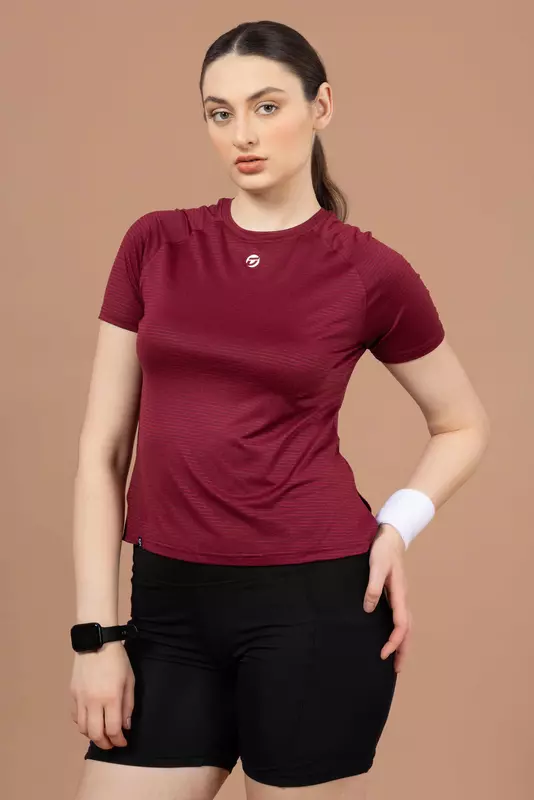 Drizone Women's Melange Lining 4-Way Lycra Raglan Half Sleeve T-Shirt Drizone Women's Melange Lining 4-Way Lycra Raglan Half Sleeve T-Shirt