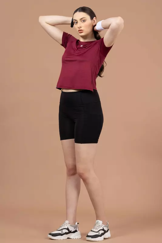 Drizone Women's Melange Lining 4-Way Lycra Raglan Half Sleeve T-Shirt Drizone Women's Melange Lining 4-Way Lycra Raglan Half Sleeve T-Shirt