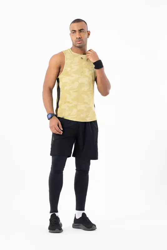 Drizone Self Jacquard Panel Gym Vest/Sando