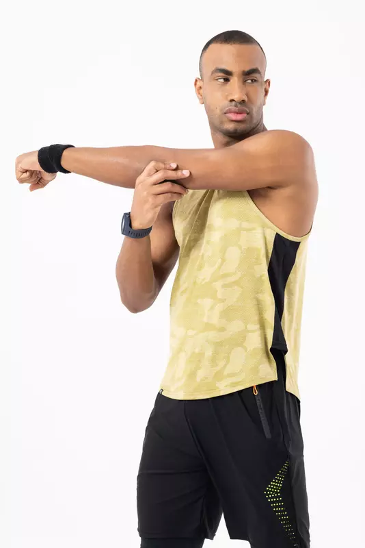 Drizone Self Jacquard Panel Gym Vest/Sando