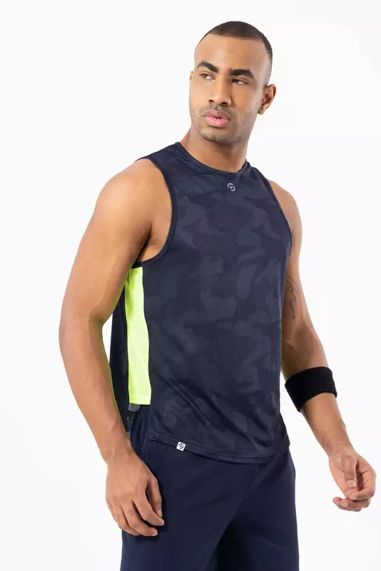 Drizone Self Jacquard Panel Gym Vest/Sando