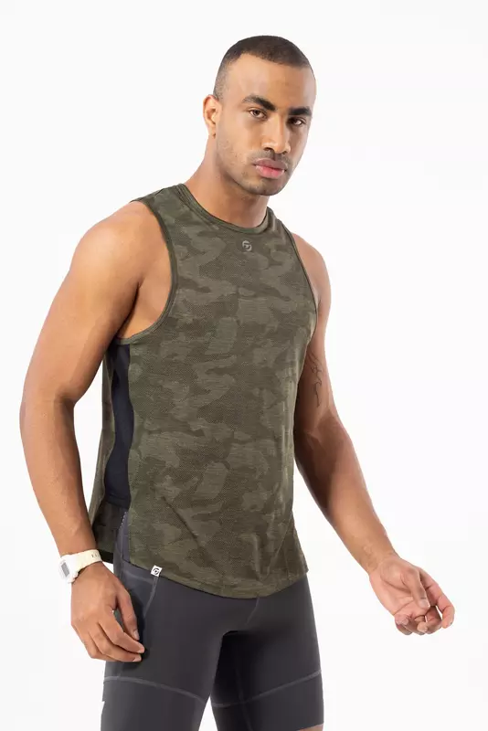 Drizone Self Jacquard Panel Gym Vest/Sando