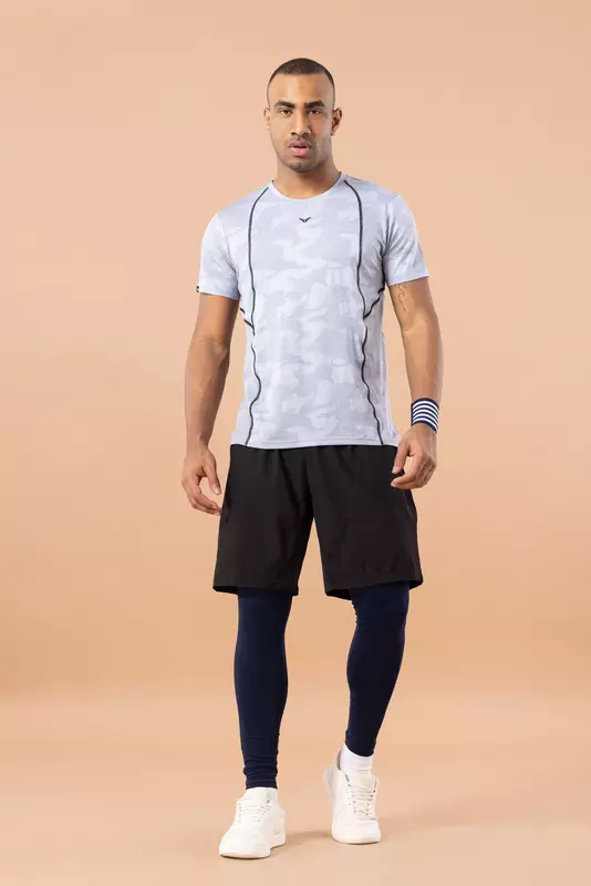 Fithues Self Jacquard HS T-shirt For Men