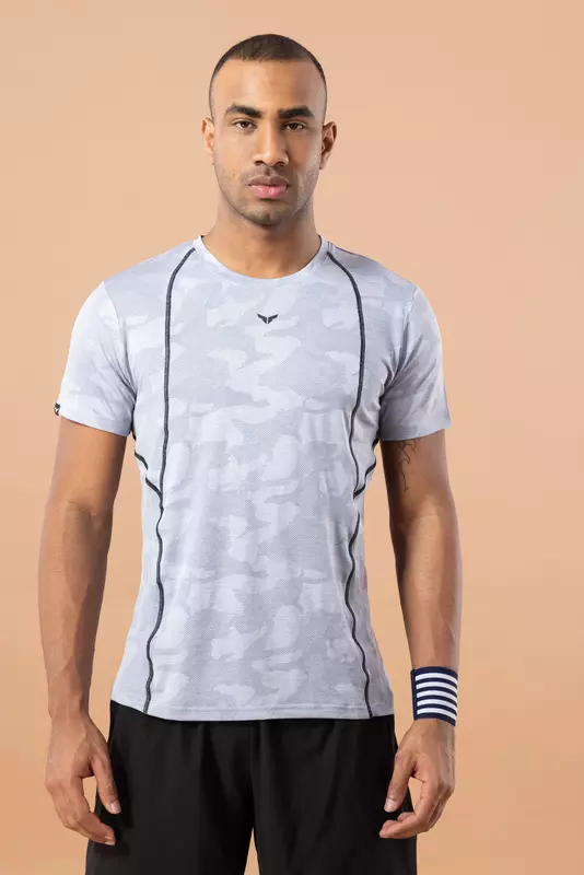 Fithues Self Jacquard HS T-shirt For Men