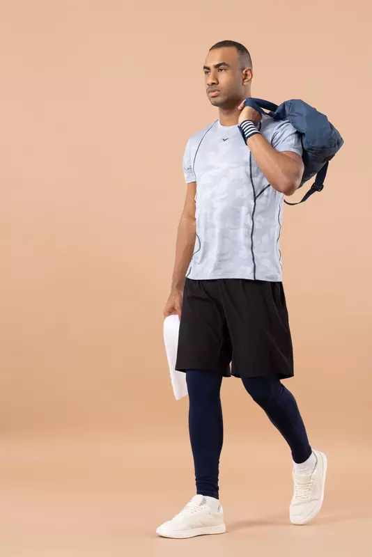 Fithues Self Jacquard HS T-shirt For Men