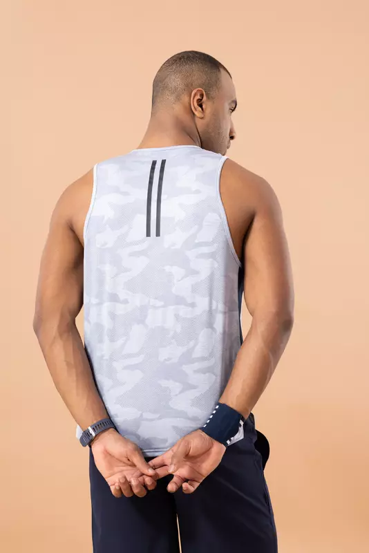Drizone Self Jacquard Panel Gym Vest/Sando