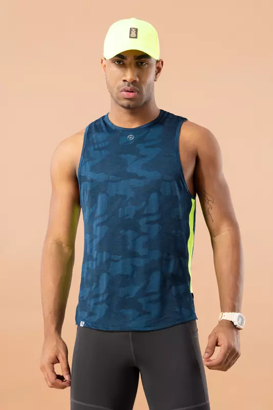 Drizone Self Jacquard Panel Gym Vest/Sando