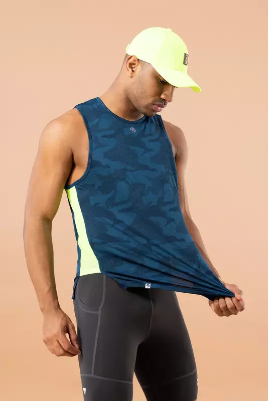 Drizone Self Jacquard Panel Gym Vest/Sando