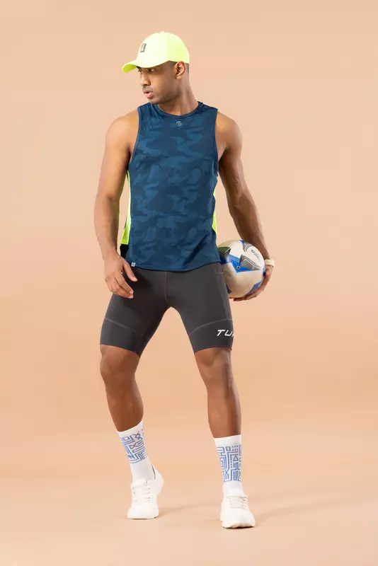 Drizone Self Jacquard Panel Gym Vest/Sando