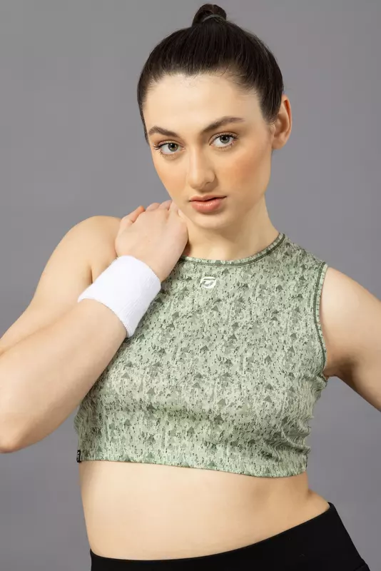 Drizone Printed Polyester Crop Top for Women Drizone Printed Polyester Crop Top for Women