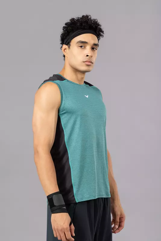 Fithues Melange Lining 4 way Gym Sando For Men