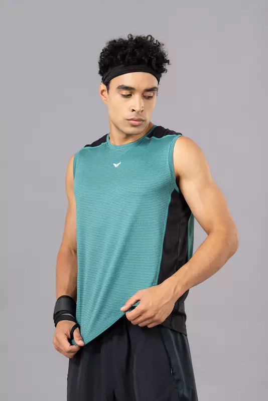 Fithues Melange Lining 4 way Gym Sando For Men