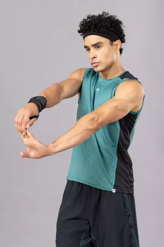 Fithues Melange Lining 4 way Gym Sando For Men