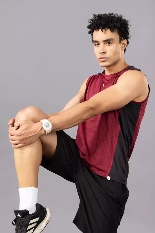 Fithues Melange Lining 4 way Gym Sando For Men