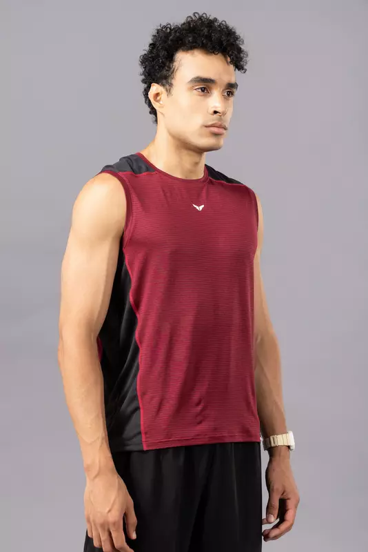 Fithues Melange Lining 4 way Gym Sando For Men