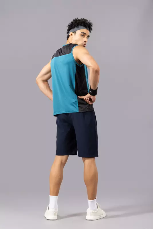 Fithues Melange Lining 4 way Gym Sando For Men