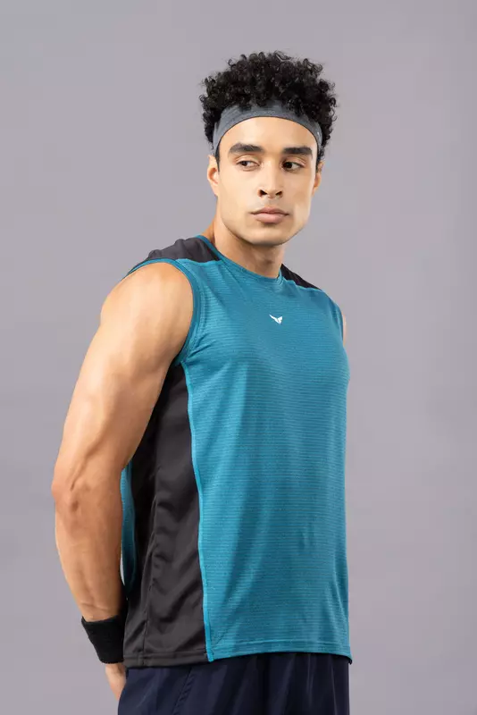 Fithues Melange Lining 4 way Gym Sando For Men